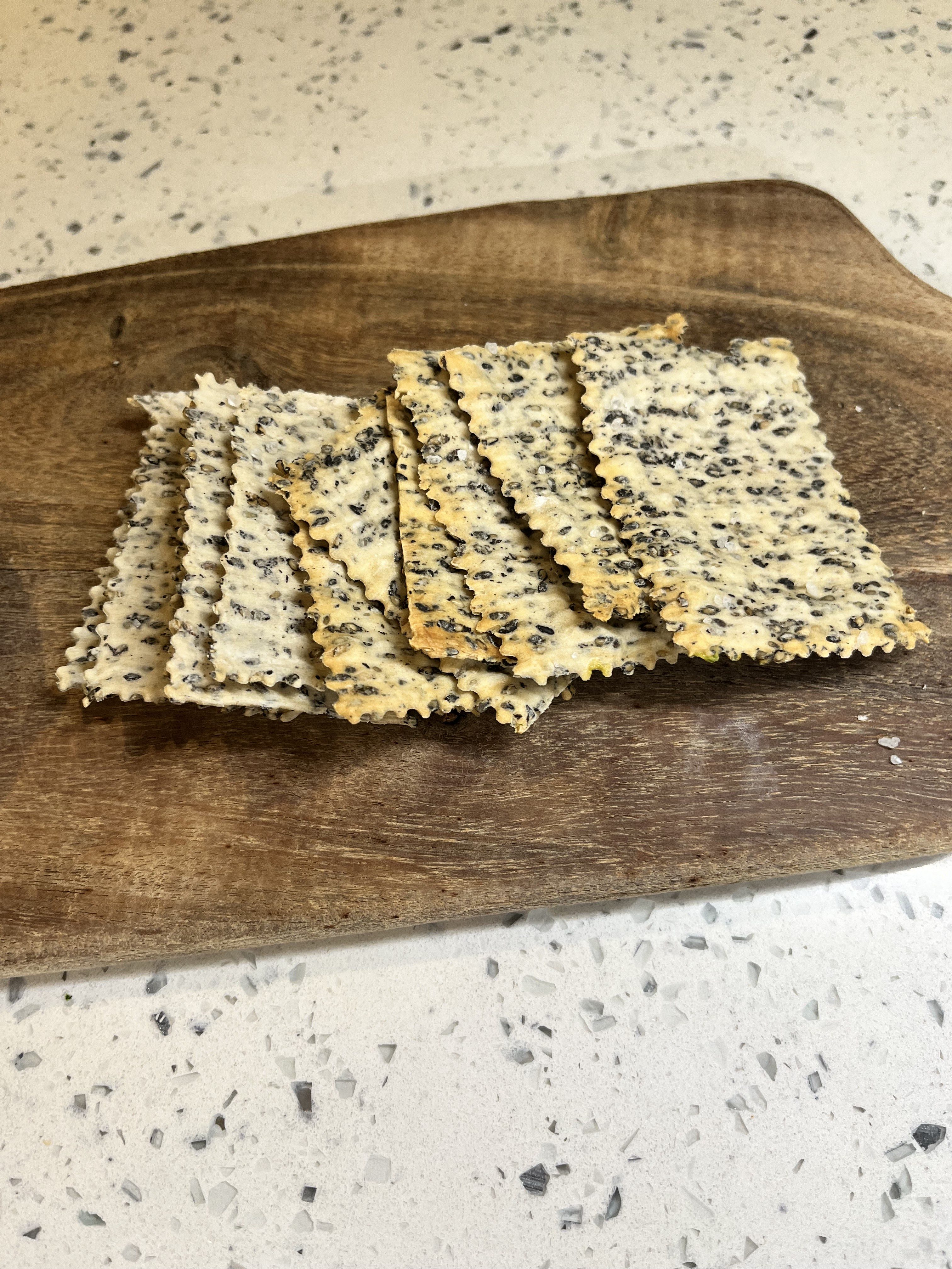 Homemade Black Sesame Seed Crackers