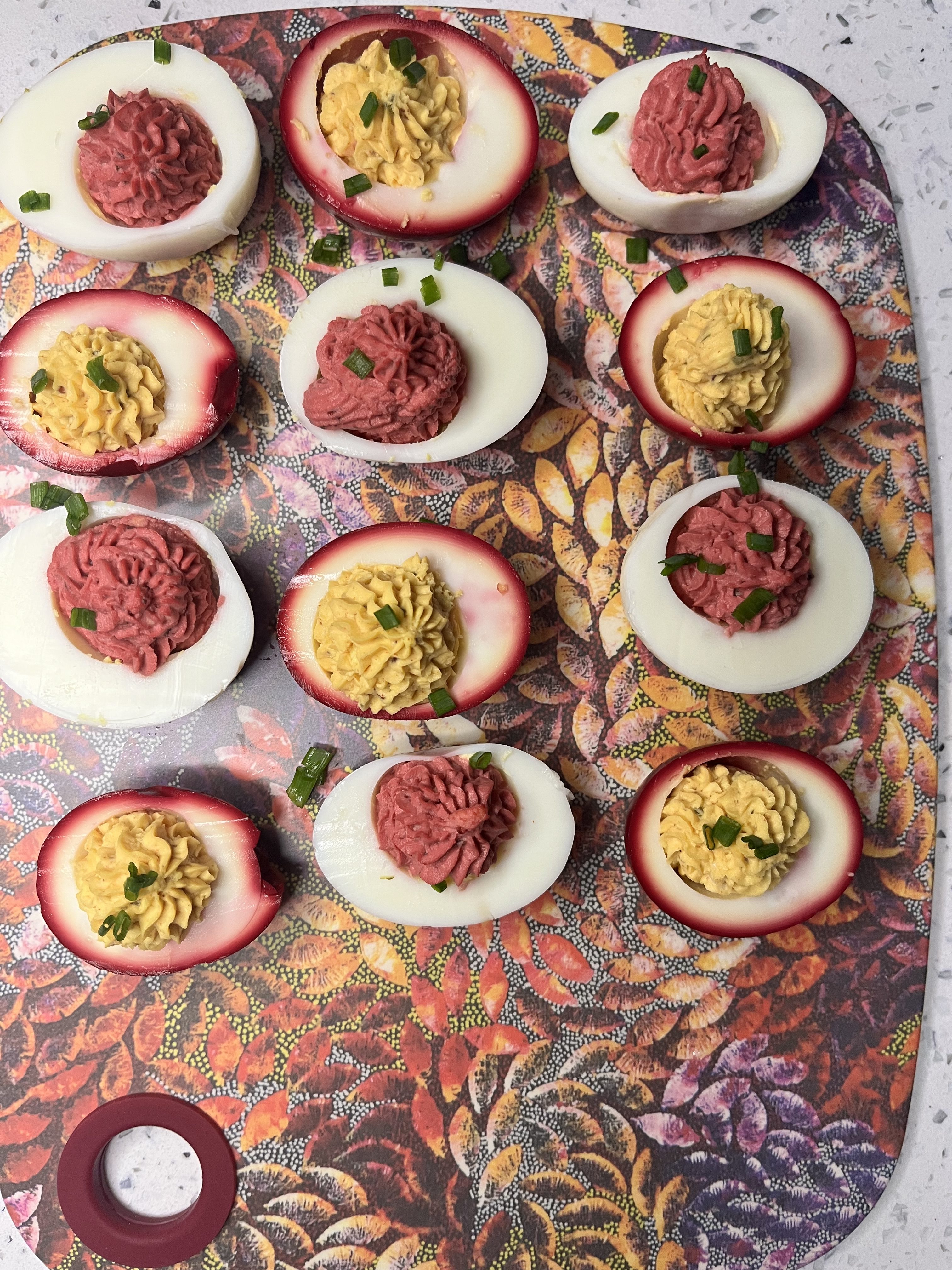 Beet-Pickled Deviled Eggs with Creamy Beetroot Filling