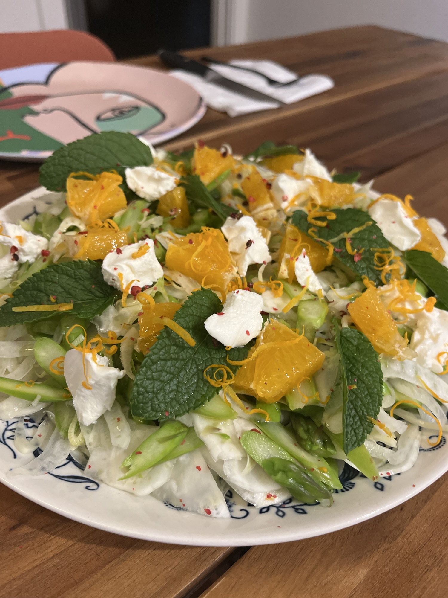 Shaved Fennel, Asparagus, Orange and Labneh Salad Recipe
