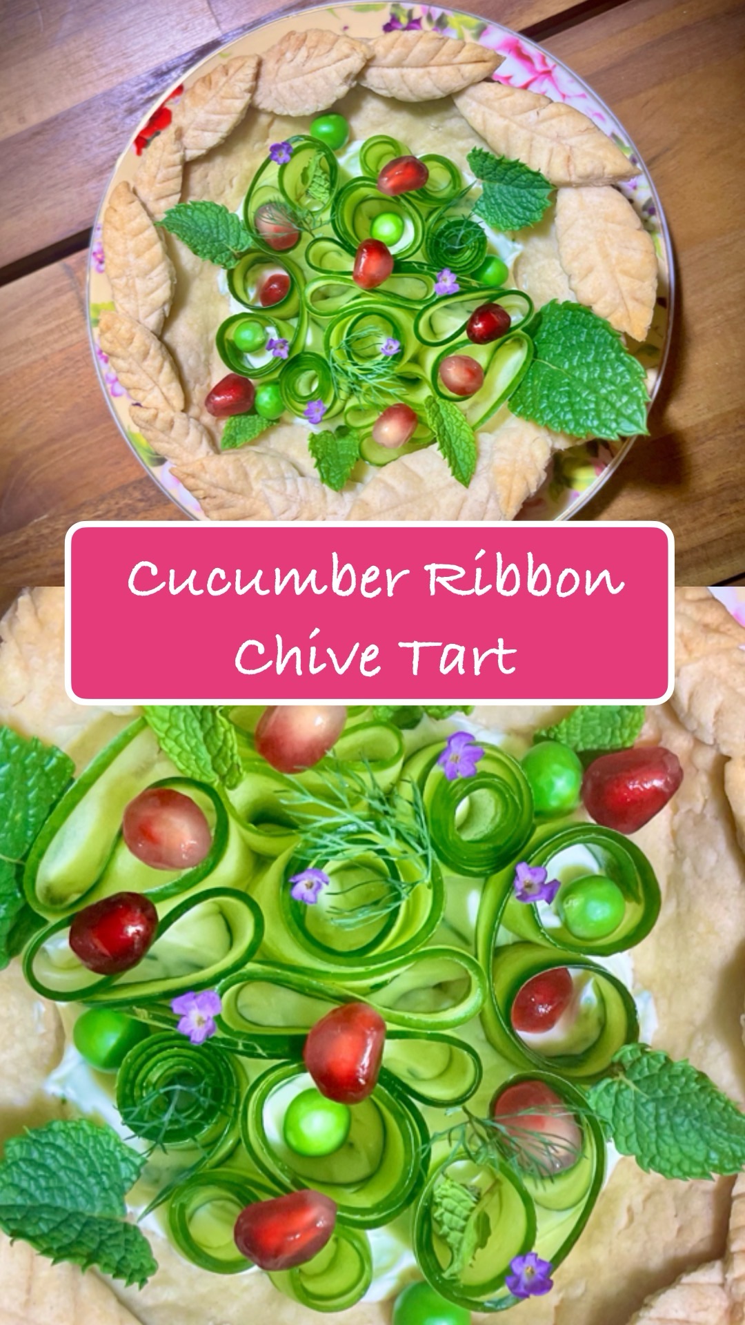 Cucumber Ribbon Chive Tarts Recipe