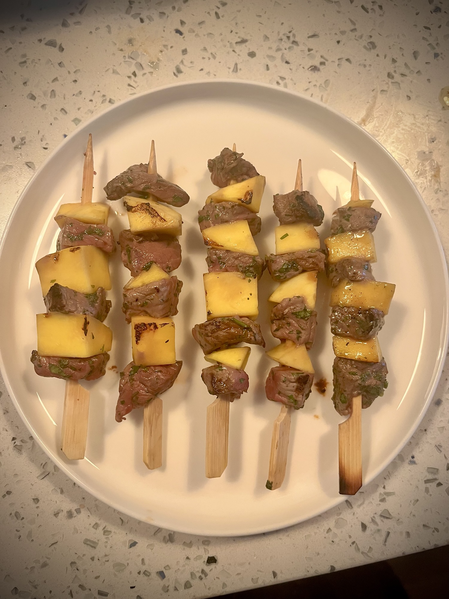 Cilantro Lime Steak & Mango Skewer Recipe