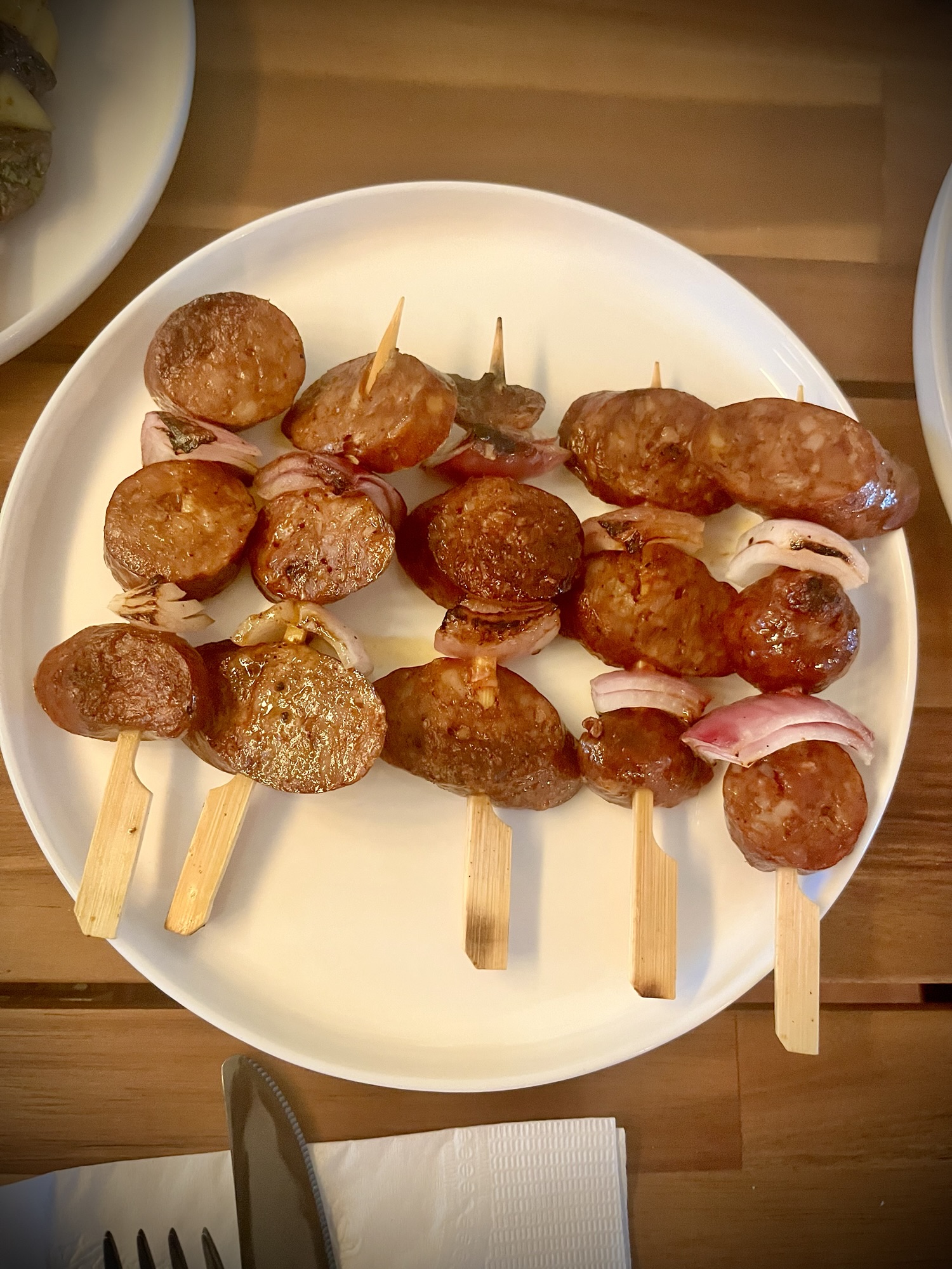 Smoked Chorizo & Onion Skewer Recipe