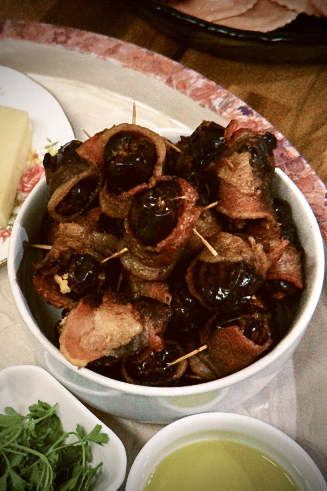 Crispy Bacon Wrapped Goat Cheese Dates